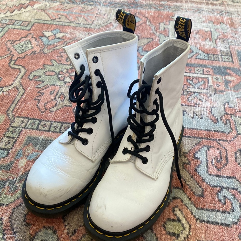 White Dr. Marten boots